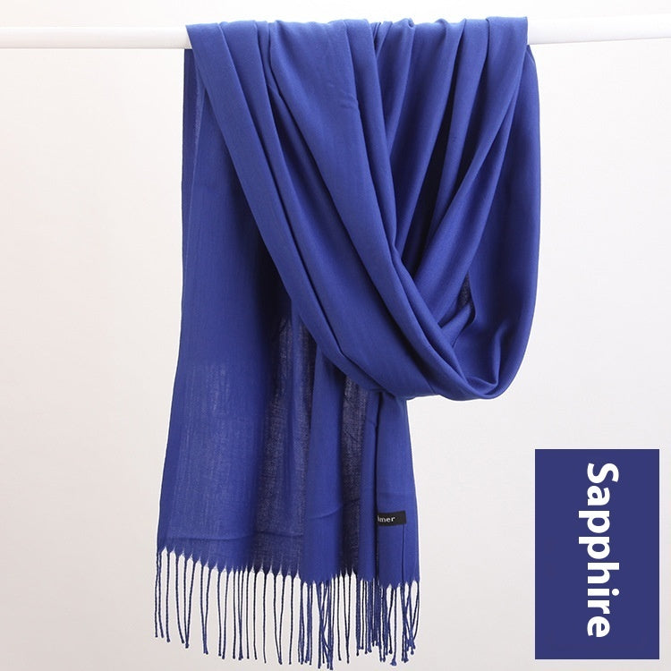 Pure Color Warm Keeping Scarf All-match Cashmere Shawl