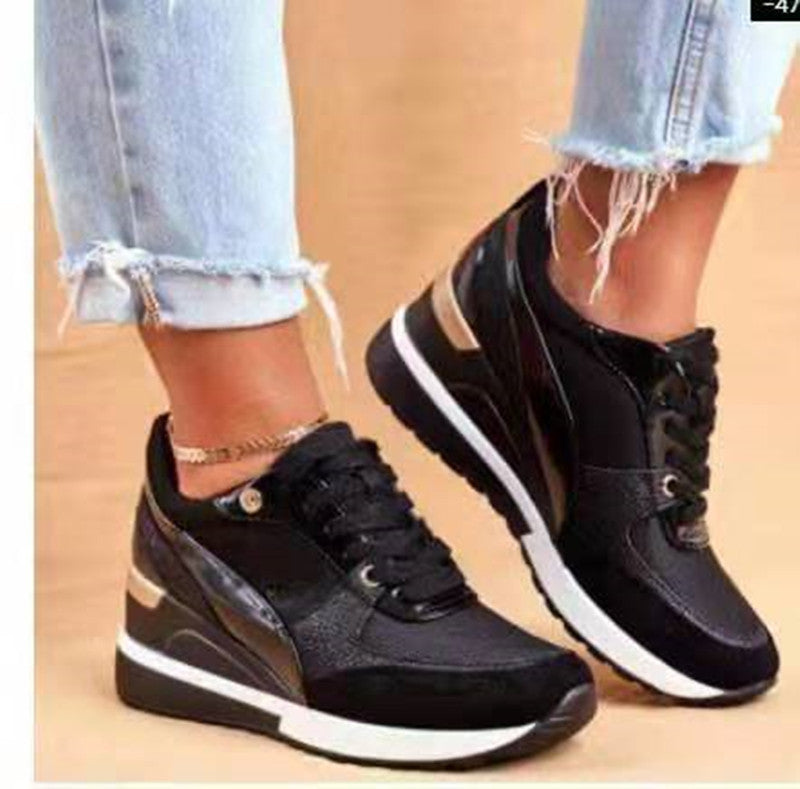 Low Cut Daily Black Breathable Female Round Toe Women's Shoes