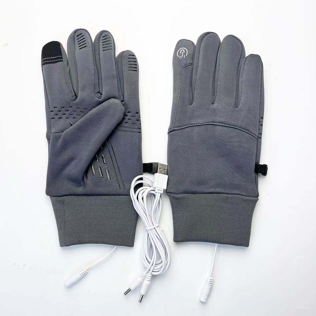 USB Electric Heating Gloves Cycling Warm Keeping Sports Touch Screen Waterproof