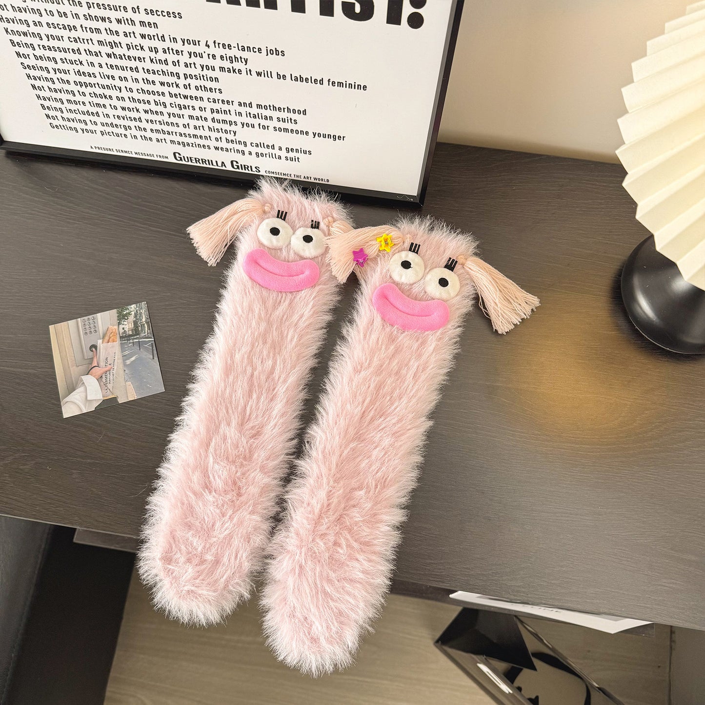 Funny Plush Mid-calf Length Thermal Room Socks