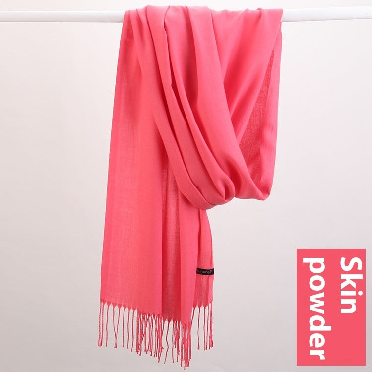 Pure Color Warm Keeping Scarf All-match Cashmere Shawl